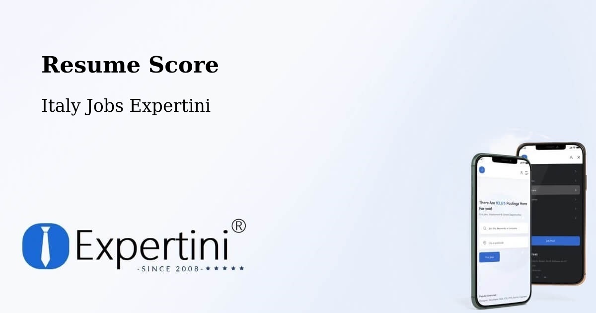 Resume Score & Job Description Match Tool – Arizzano - Italy Jobs Expertini